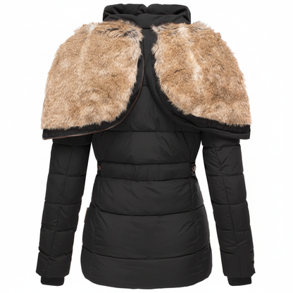 Women’s Insulated Faux-Fur Hooded Winter Jacket – Protective Quilted Layer for Cold-Weather Days