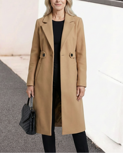 Women’s Classic Coat – Notch Lapel with Flap Pockets