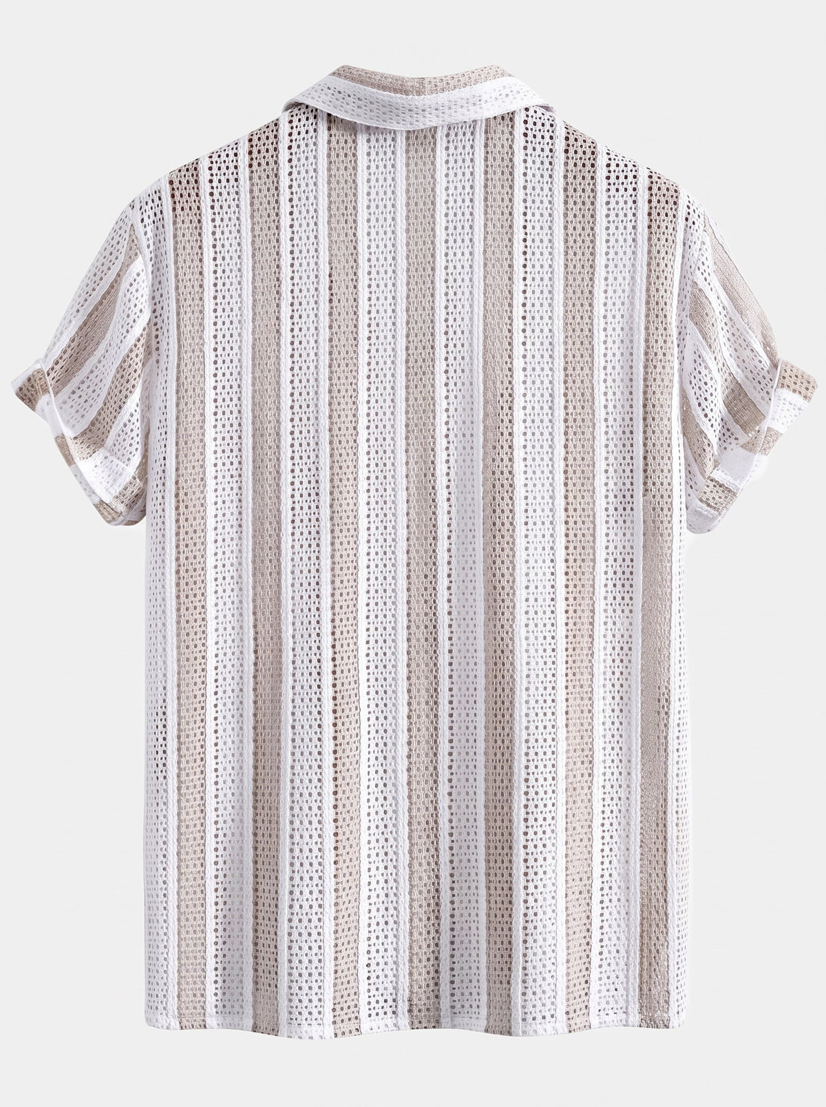 Men’s Mesh Cuban Shirt Co-Ord – Linen Blend Straight Trousers for Resort Wear