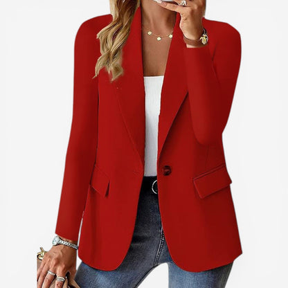 Women’s Structured Lapel Blazer – Refined Single-Button Layer for Office and Smart Casual Wear