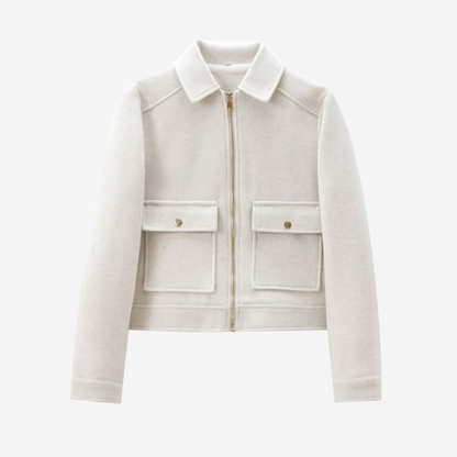 Women’s Cropped Zip Jacket – Structured Utility Layer for Autumn and Winter