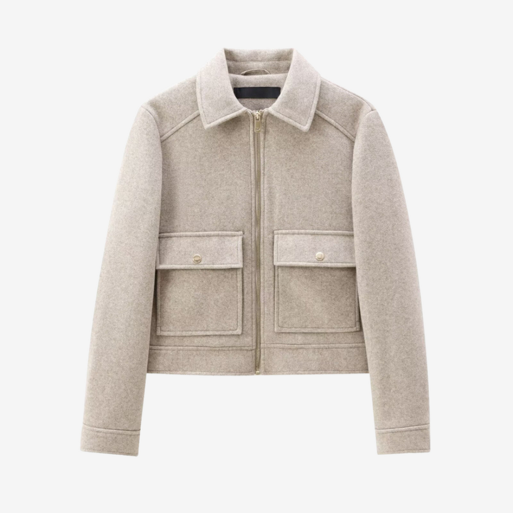 Women’s Cropped Zip Jacket – Structured Utility Layer for Autumn and Winter