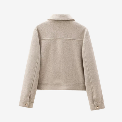 Women’s Cropped Zip Jacket – Structured Utility Layer for Autumn and Winter