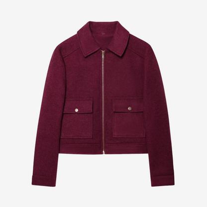 Women’s Cropped Zip Jacket – Structured Utility Layer for Autumn and Winter