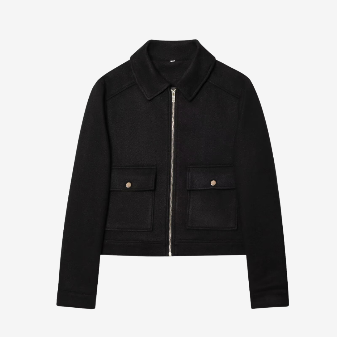 Women’s Cropped Zip Jacket – Structured Utility Layer for Autumn and Winter