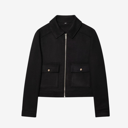 Women’s Cropped Zip Jacket – Structured Utility Layer for Autumn and Winter