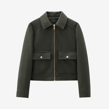 Women’s Cropped Zip Jacket – Structured Utility Layer for Autumn and Winter