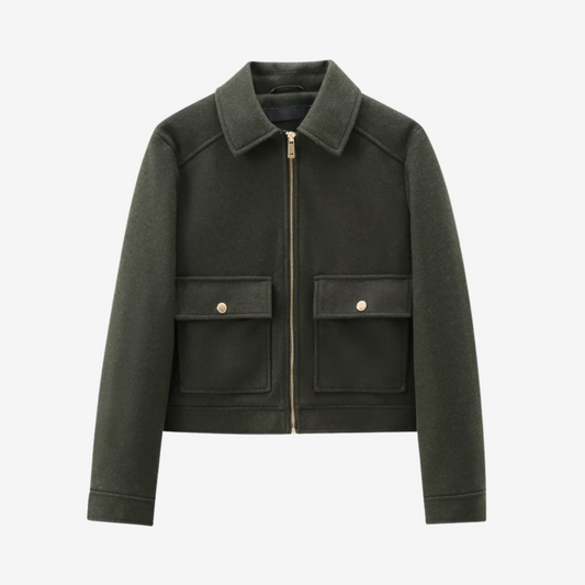 Women’s Cropped Zip Jacket – Structured Utility Layer for Autumn and Winter