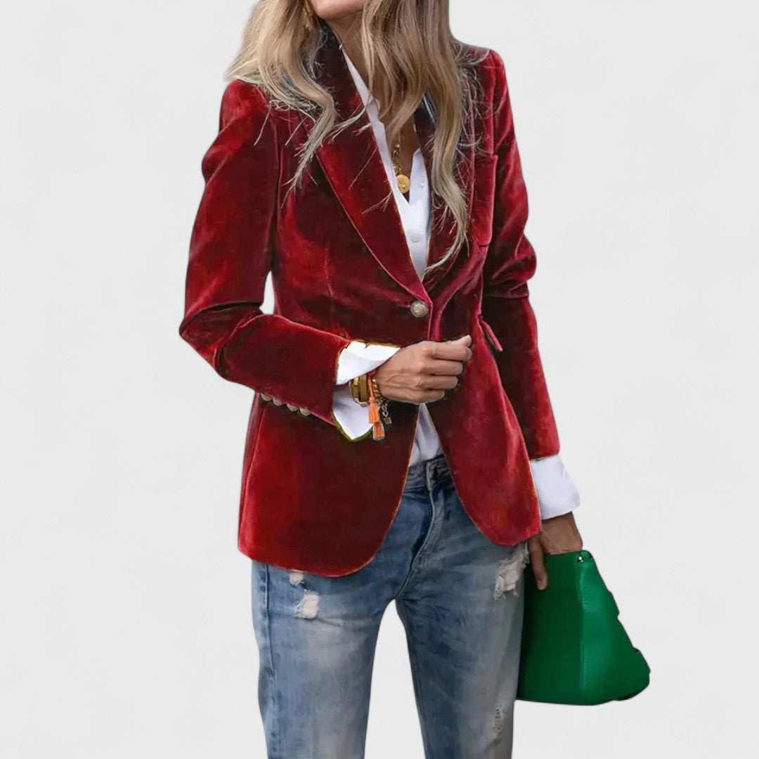 Women’s Tailored Single-Button Blazer – Smart Office Layer for All-Season Wear