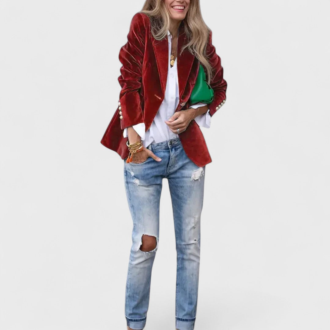 Women’s Tailored Single-Button Blazer – Smart Office Layer for All-Season Wear
