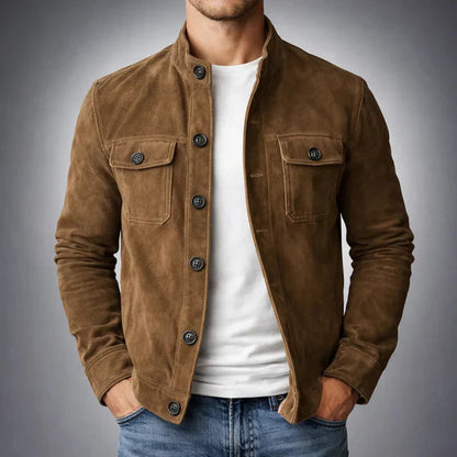 Men’s Button-Front Field Jacket – Tailored Spring Autumn Layer for Smart Casual Wear