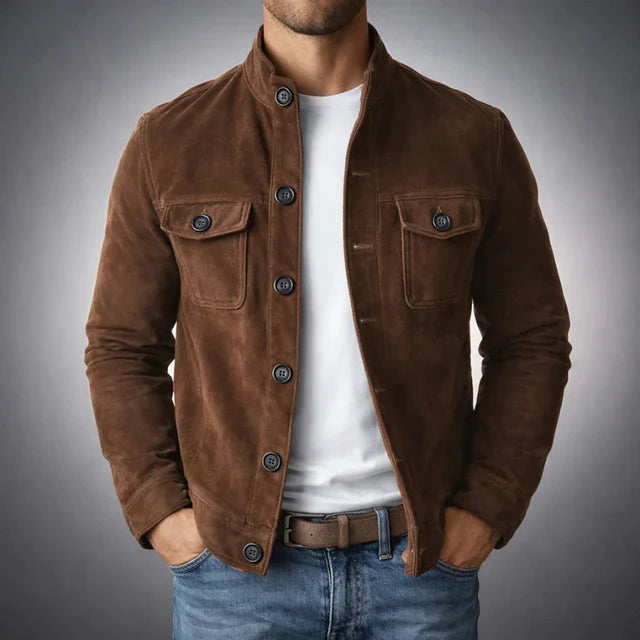Men’s Button-Front Field Jacket – Tailored Spring Autumn Layer for Smart Casual Wear