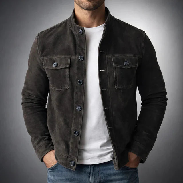 Men’s Button-Front Field Jacket – Tailored Spring Autumn Layer for Smart Casual Wear