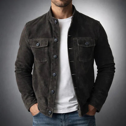 Men’s Button-Front Field Jacket – Tailored Spring Autumn Layer for Smart Casual Wear