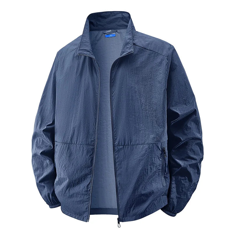 Men’s Lightweight Zip Jacket – Multi-Pocket Spring Summer Layer for Casual Wear