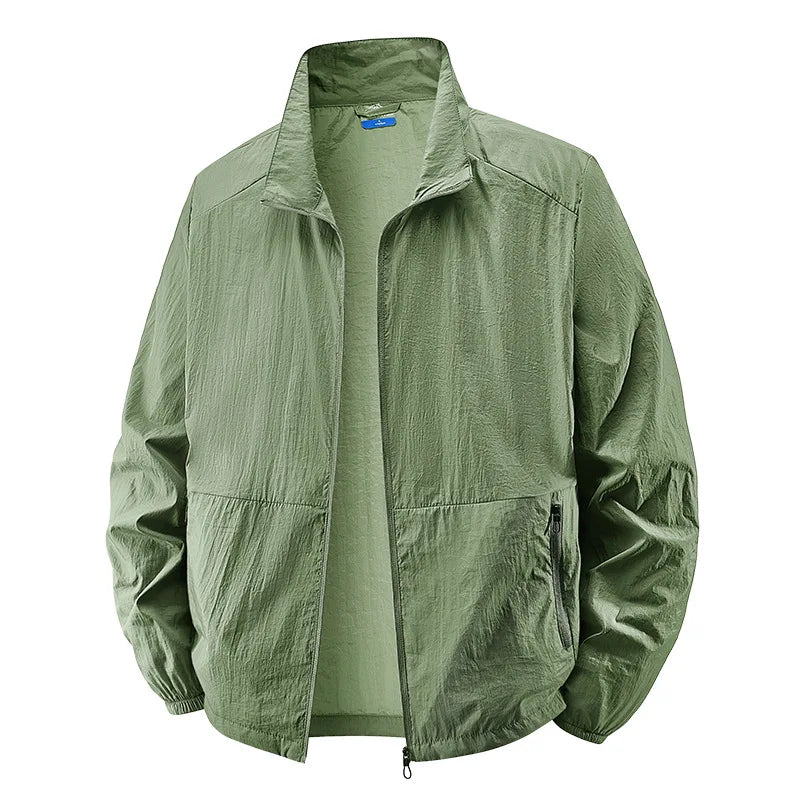 Men’s Lightweight Zip Jacket – Multi-Pocket Spring Summer Layer for Casual Wear