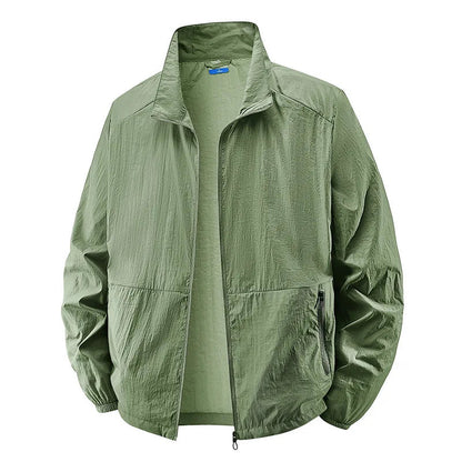 Men’s Lightweight Zip Jacket – Multi-Pocket Spring Summer Layer for Casual Wear