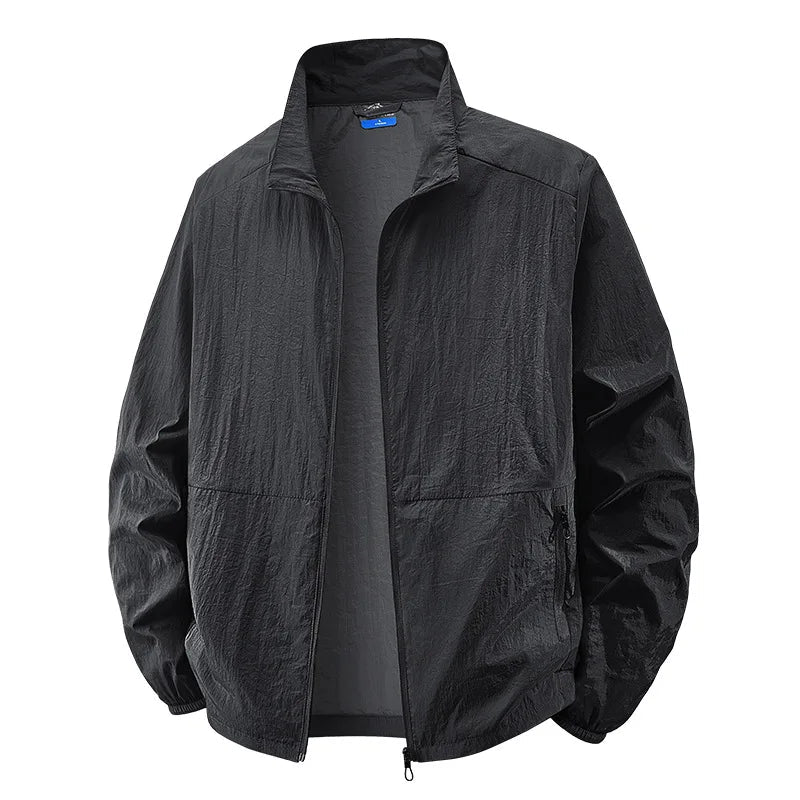 Men’s Lightweight Zip Jacket – Multi-Pocket Spring Summer Layer for Casual Wear