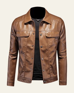 Men’s Snap-Front Biker Jacket – Regular Fit Spring Autumn Layer for Casual Wear