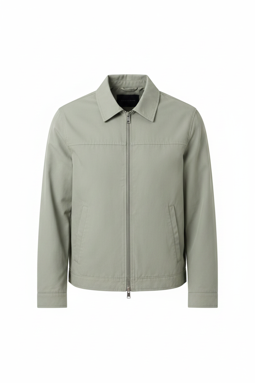 Men’s Zip-Front Harrington Jacket – Lightweight Smart Casual Layer for Spring and Autumn