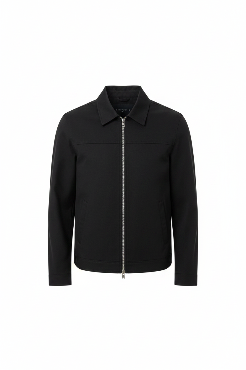 Men’s Zip-Front Harrington Jacket – Lightweight Smart Casual Layer for Spring and Autumn