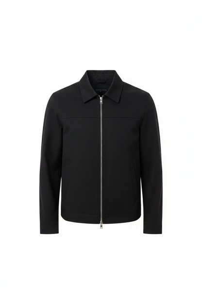 Men’s Zip-Front Harrington Jacket – Lightweight Smart Casual Layer for Spring and Autumn