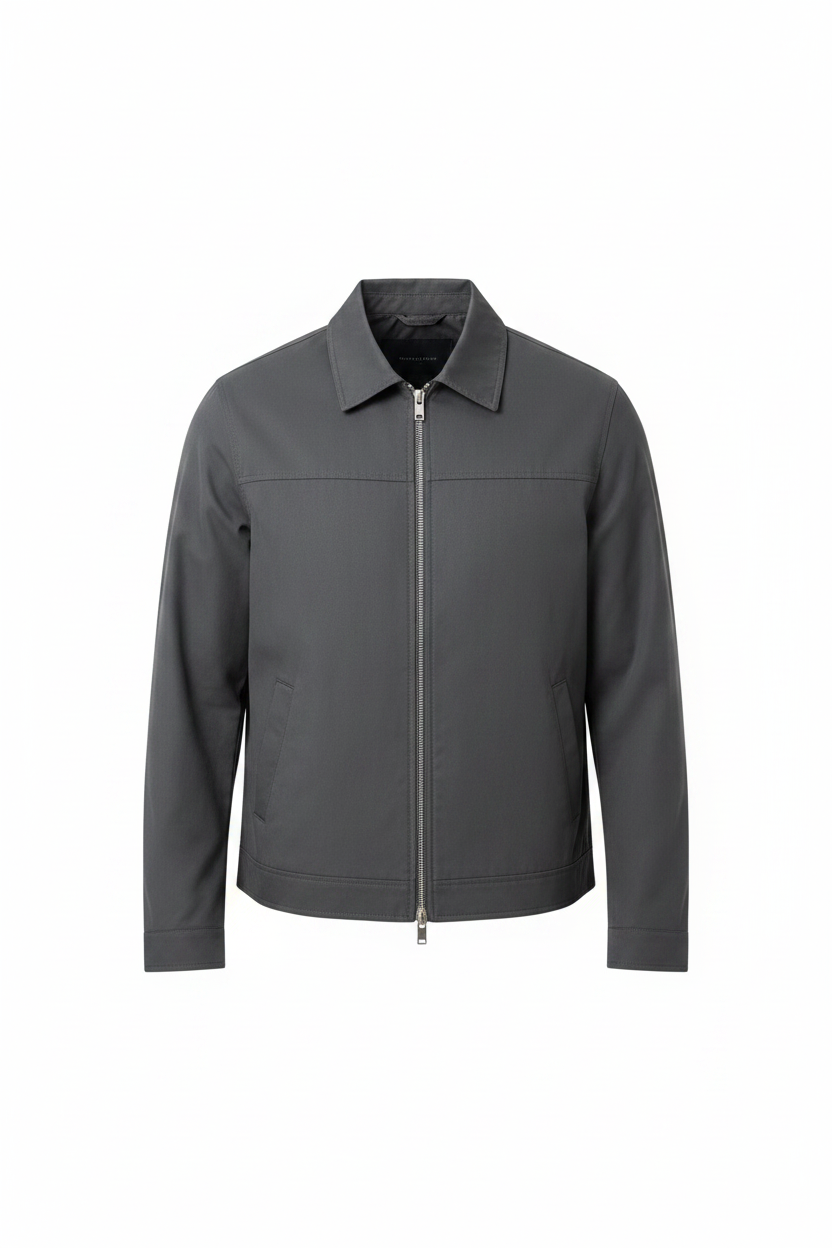 Men’s Zip-Front Harrington Jacket – Lightweight Smart Casual Layer for Spring and Autumn