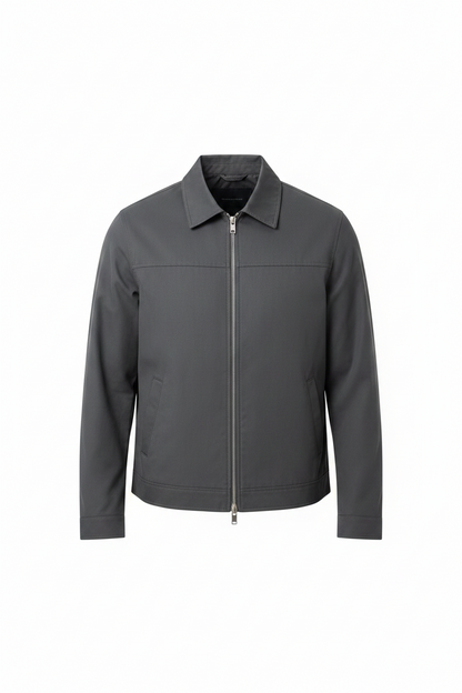 Men’s Zip-Front Harrington Jacket – Lightweight Smart Casual Layer for Spring and Autumn