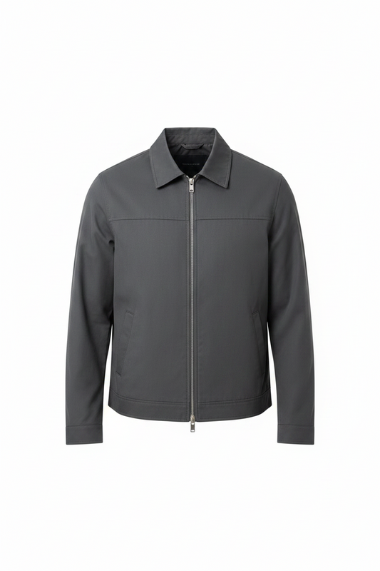 Men’s Zip-Front Harrington Jacket – Lightweight Smart Casual Layer for Spring and Autumn