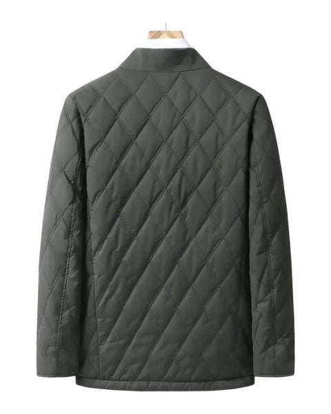 Men’s Quilted Field Jacket – Button-Up Autumn Winter Layer for Smart Casual Wear