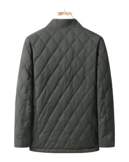 Men’s Quilted Field Jacket – Button-Up Autumn Winter Layer for Smart Casual Wear