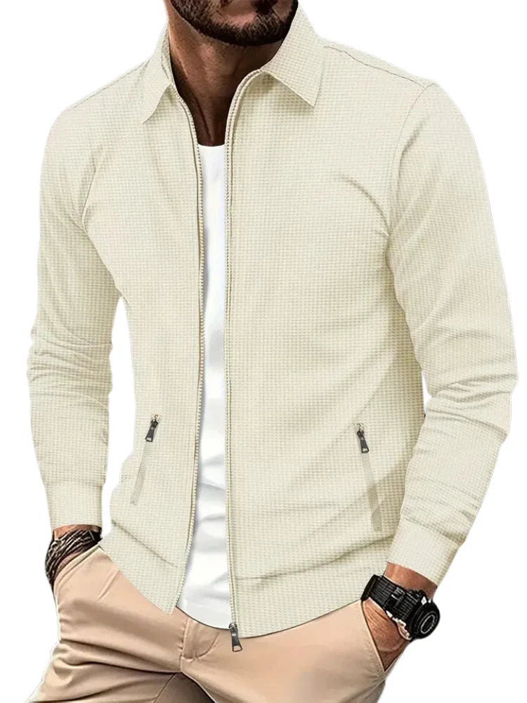 Men’s Zip-Front Casual Jacket – Lightweight Spring Autumn Layer for Everyday Wear