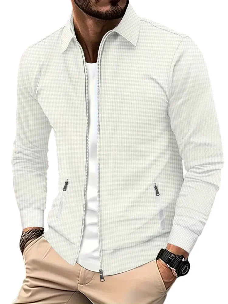 Men’s Zip-Front Casual Jacket – Lightweight Spring Autumn Layer for Everyday Wear