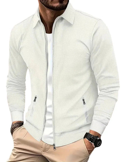 Men’s Zip-Front Casual Jacket – Lightweight Spring Autumn Layer for Everyday Wear