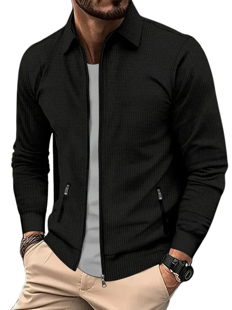 Men’s Zip-Front Casual Jacket – Lightweight Spring Autumn Layer for Everyday Wear