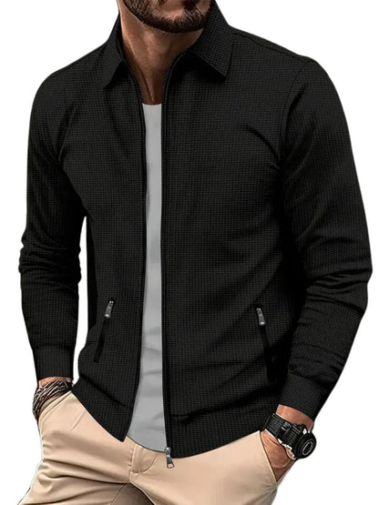 Men’s Zip-Front Casual Jacket – Lightweight Spring Autumn Layer for Everyday Wear
