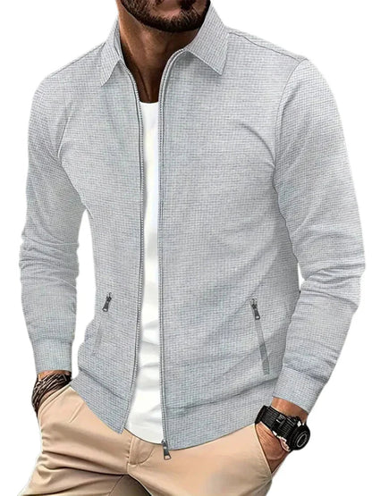 Men’s Zip-Front Casual Jacket – Lightweight Spring Autumn Layer for Everyday Wear