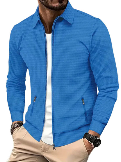 Men’s Zip-Front Casual Jacket – Lightweight Spring Autumn Layer for Everyday Wear