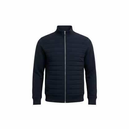 Men’s Hybrid Quilted Jacket – Windproof Autumn Winter Layer for Smart Casual Wear