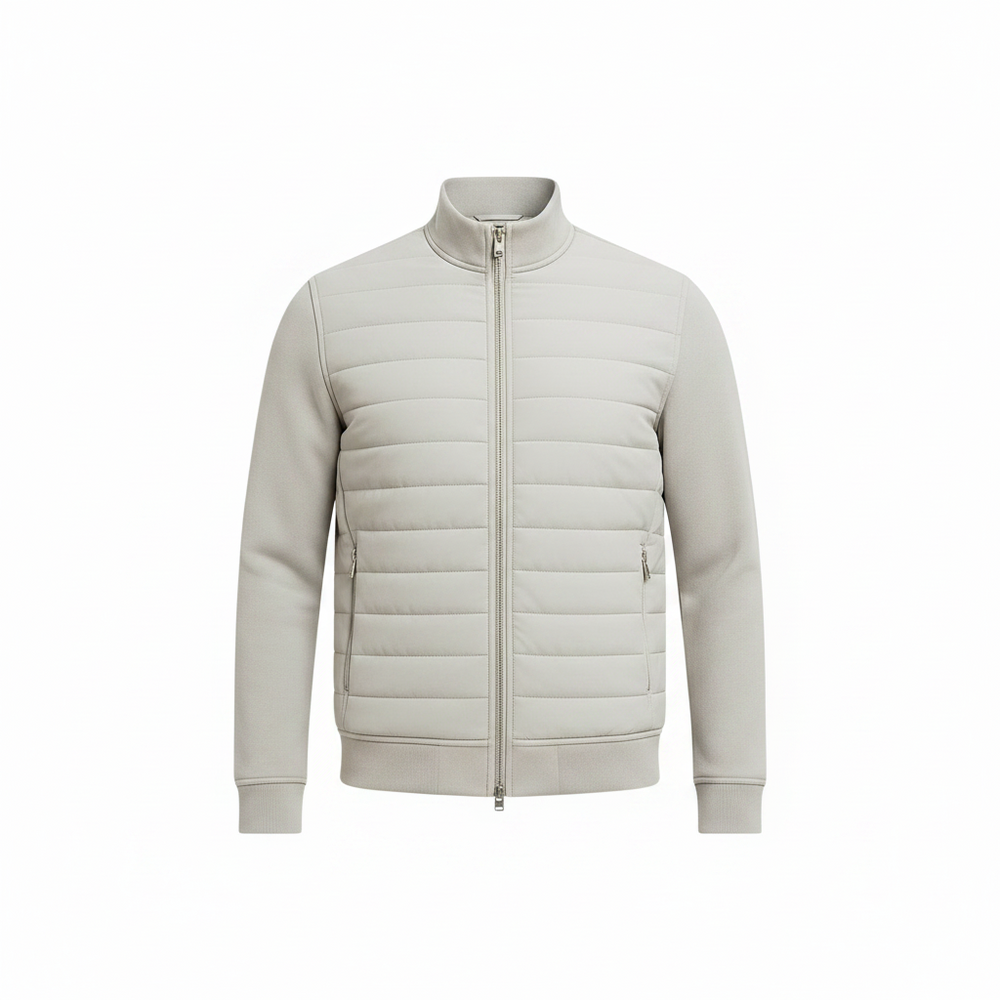 Men’s Hybrid Quilted Jacket – Windproof Autumn Winter Layer for Smart Casual Wear