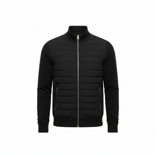 Men’s Hybrid Quilted Jacket – Windproof Autumn Winter Layer for Smart Casual Wear