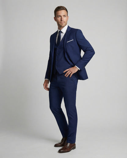 Men’s Slim-Fit Formal Suit – Modern Three-Piece Tailoring for Weddings and Business