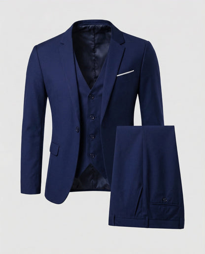 Men’s Slim-Fit Formal Suit – Modern Three-Piece Tailoring for Weddings and Business