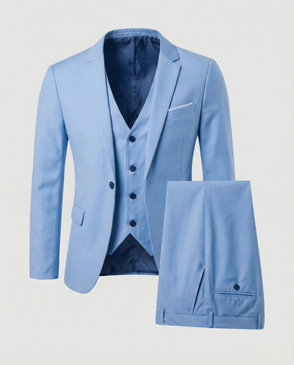 Men’s Slim-Fit Formal Suit – Modern Three-Piece Tailoring for Weddings and Business