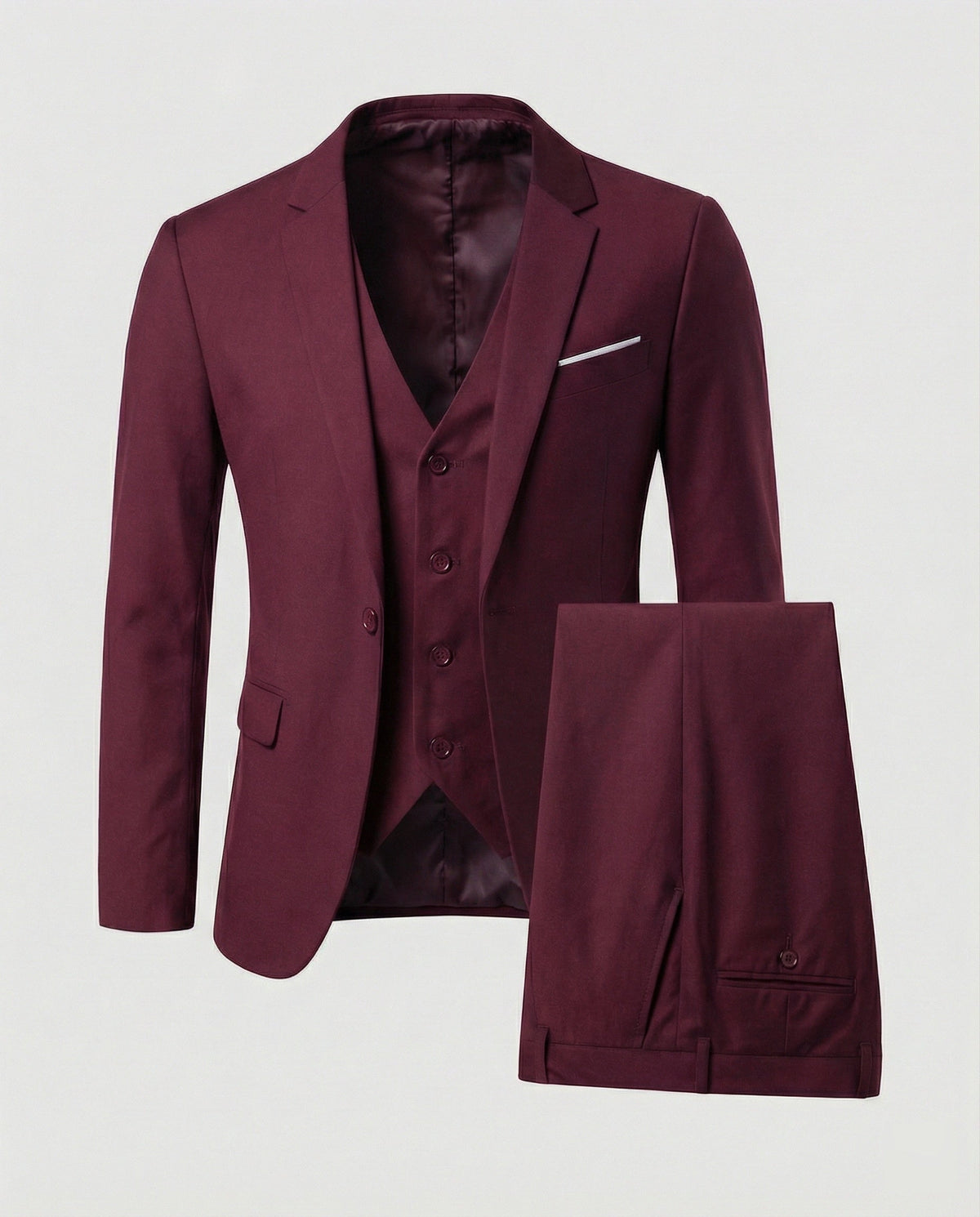 Men’s Slim-Fit Formal Suit – Modern Three-Piece Tailoring for Weddings and Business