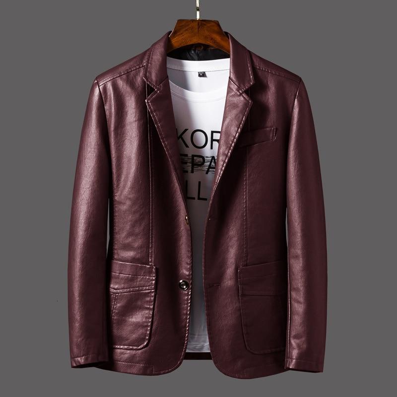 Men’s Leather-Look Blazer Jacket – Tailored Smart Casual Layer for Spring and Summer