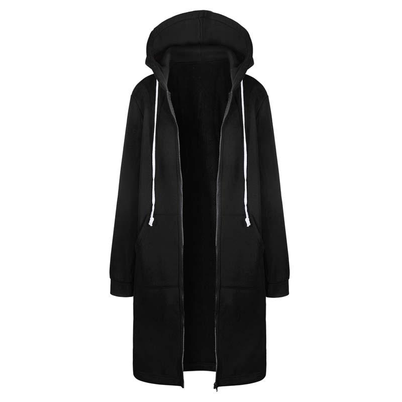 Women’s Longline Zip-Up Hoodie – Relaxed Hooded Layer with Front Pockets