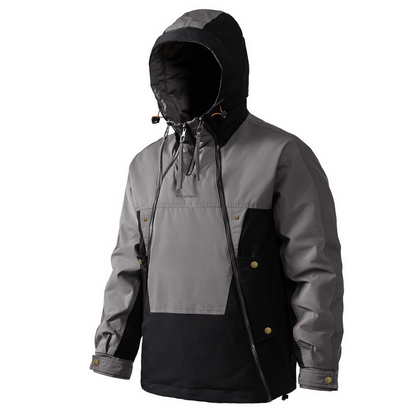 Men’s Waterproof Hooded Down Anorak Jacket – Windproof Hardshell Layer for Outdoor Winter Wear