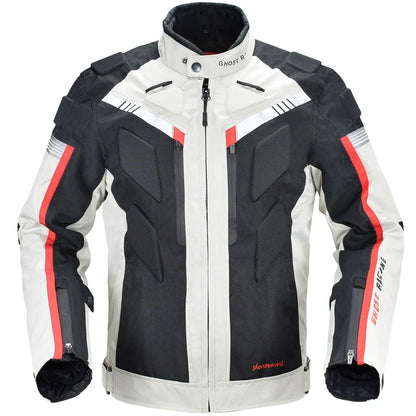 Men’s Protective Motorcycle Jacket – Wind-Resistant Racing Jacket with Removable Lining