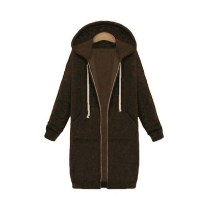Women’s Longline Zip-Up Hoodie – Relaxed Hooded Layer with Front Pockets